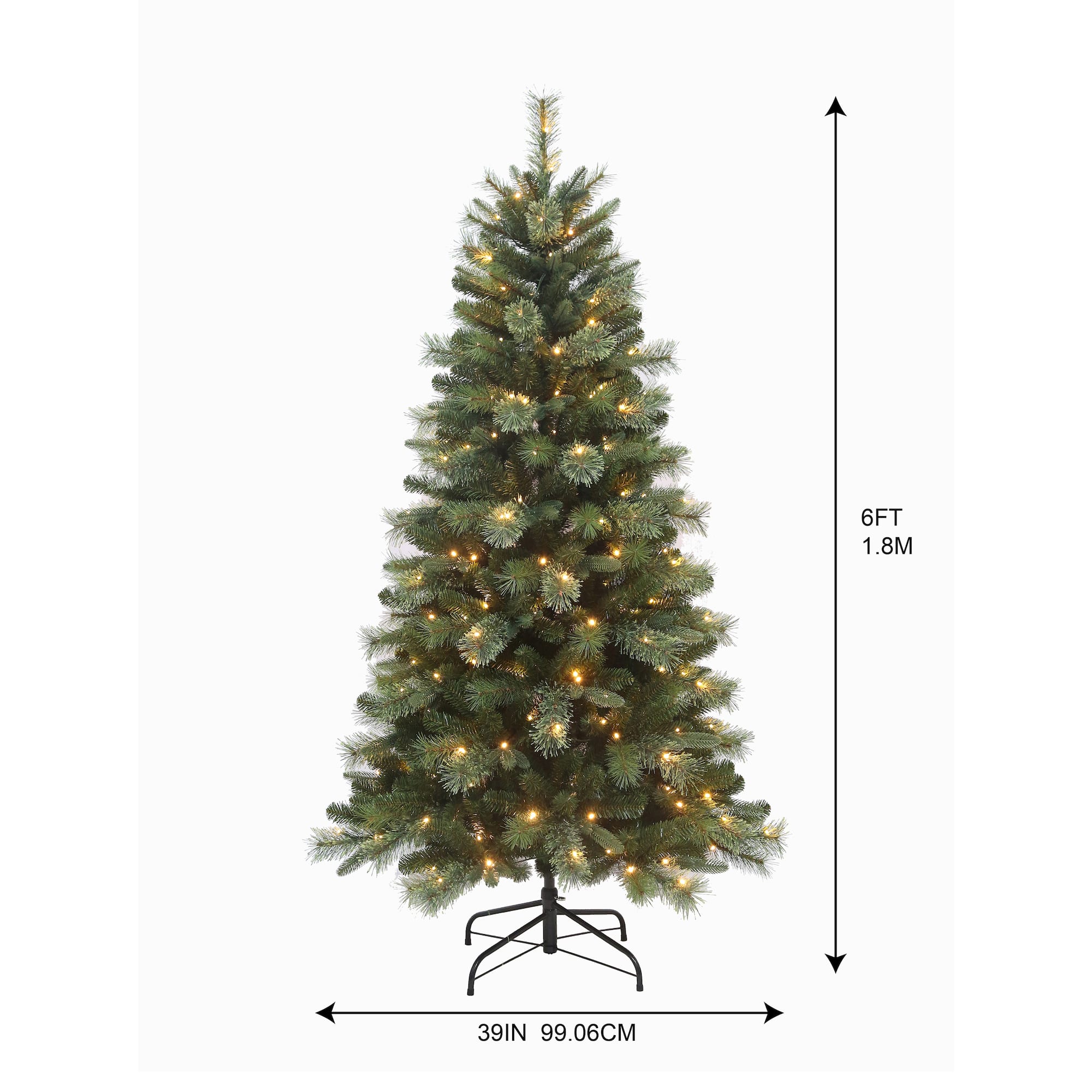 6ft. Pre-Lit Sierra Spruce Artificial Christmas Tree, Warm White LED Lights by Ashland®
